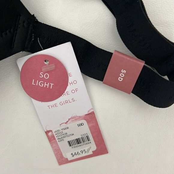 Cacique Bra 50D Black Boost Plunge So Light Adjustable Straps Modern Collection - Picture 4 of 6